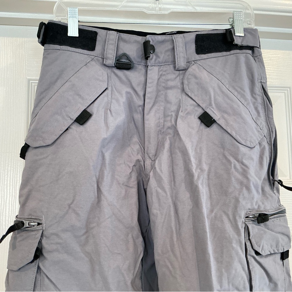 Boulder Gear Womens S Cargo Insulated Snow Ski Pants Gray Fleece Lined Ankle Zip - Picture 2 of 14